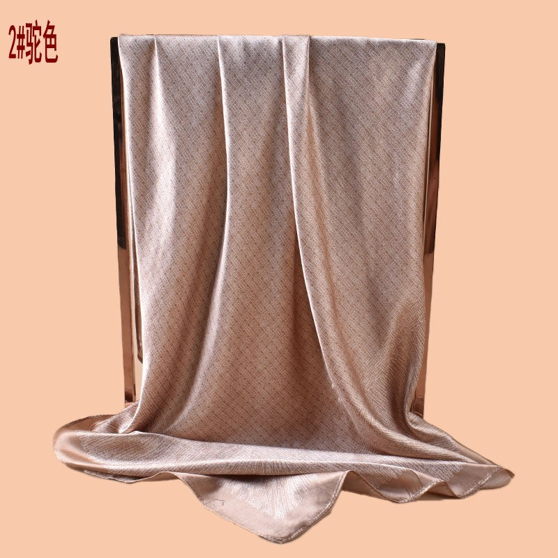 New 90cm-color geometric dot distribution printed square scarf with sunscreen bag head silk scarf decorative scarf