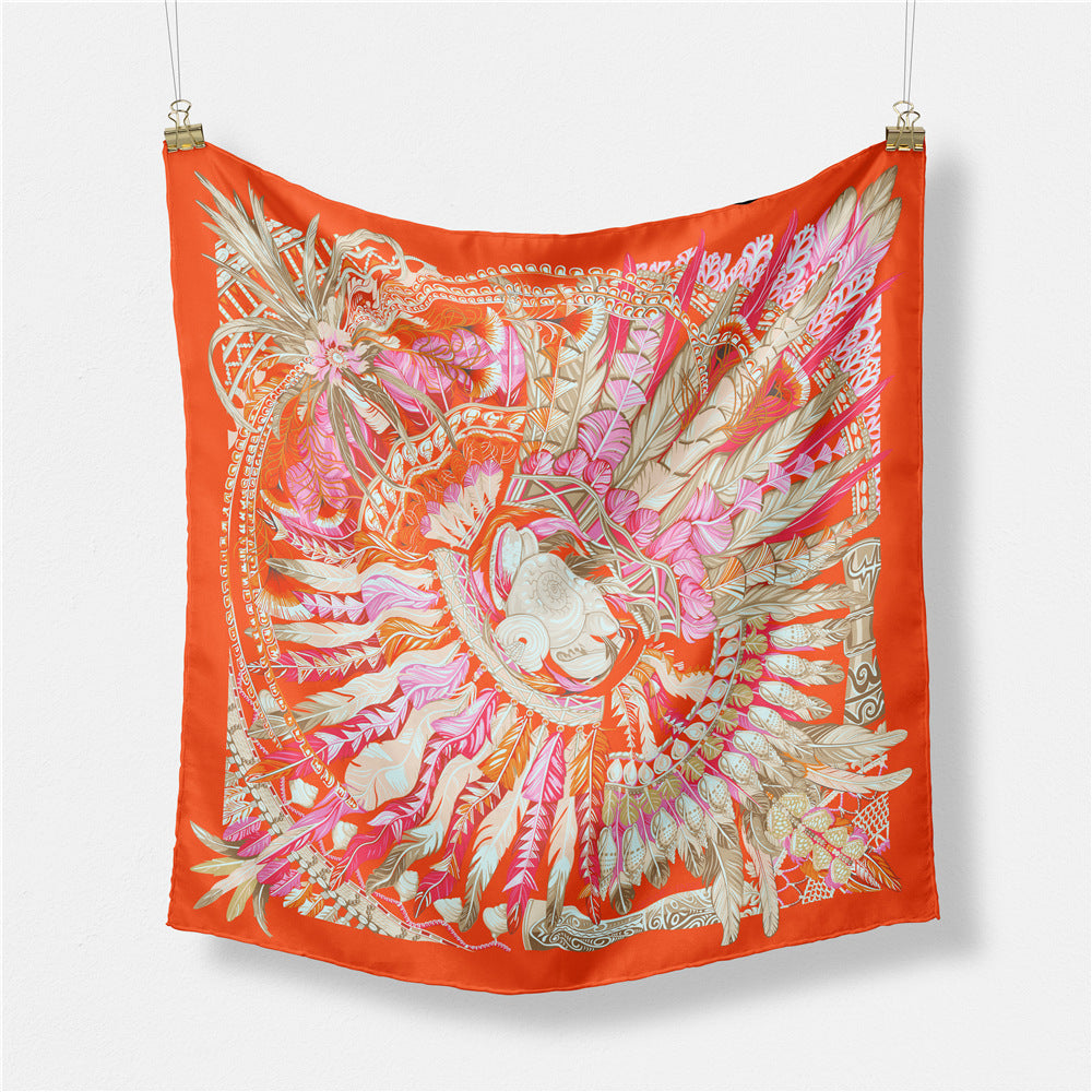 European and American fashion digital printing scarf 53cm small square scarf, women's versatile and elegant scarf tied hair band
