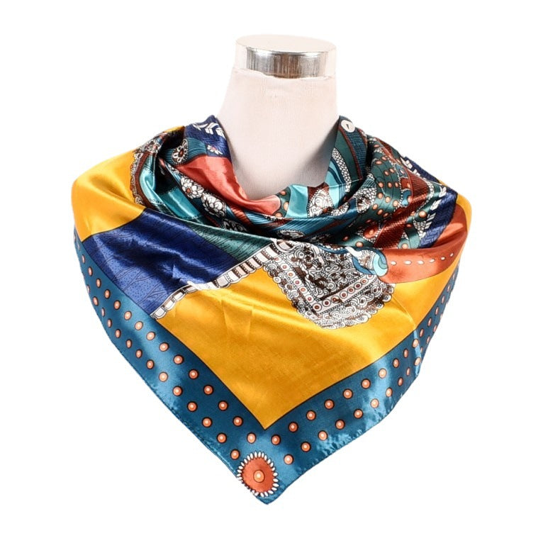Autumn and winter new street 90 * 90 fashion satin square scarf, silk scarf, scarf, shawl