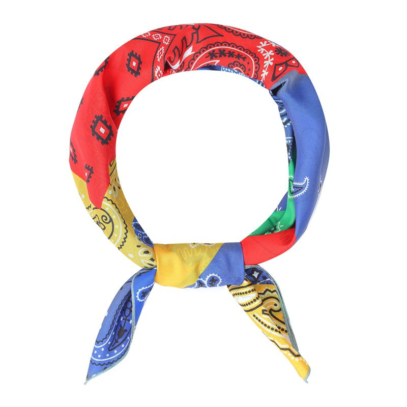 2025 new spring, summer and autumn thin headscarf double-sided printed silk scarf square scarf