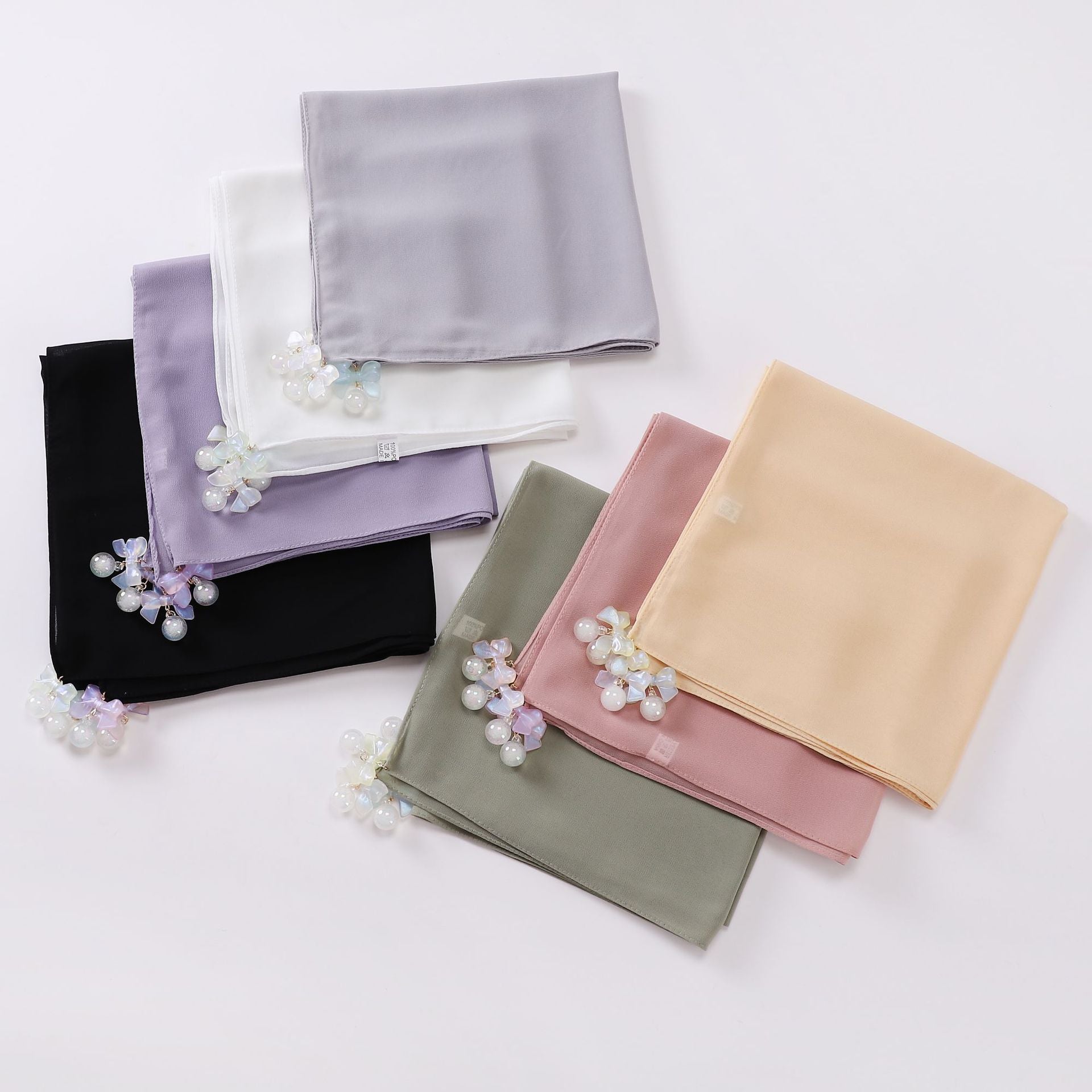Pearl chiffon square scarf 90 * 90cm Hijab MMalaysia headscarf