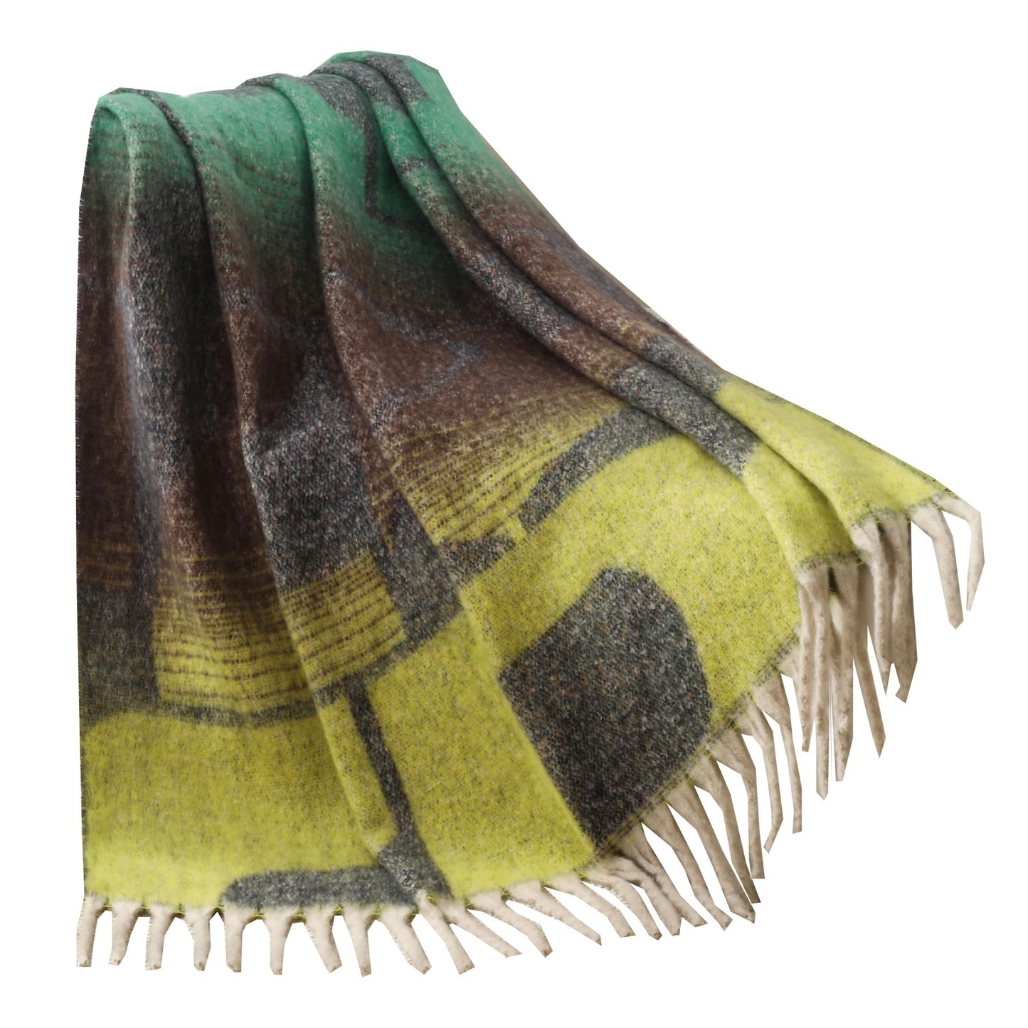 Blanket new European and American autumn and winter imitation mohair thickened geometric large shawl jacquard blanket