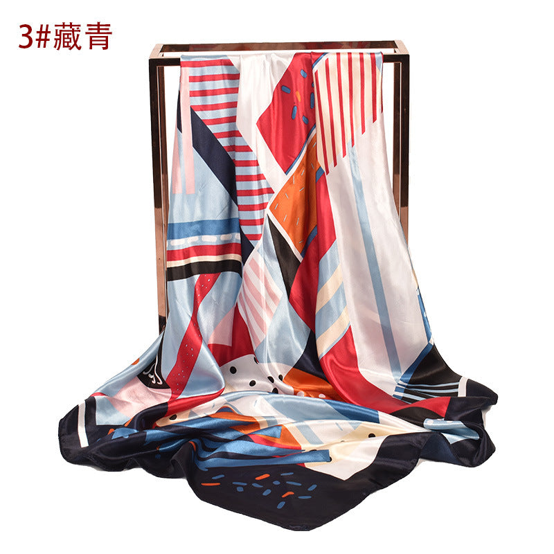 Spring new polka dot pattern printed 90 square silk scarf, fashion scarf