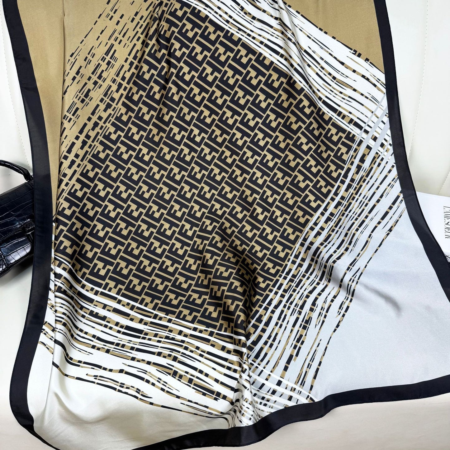 Fashion versatile gradual change color beautiful brocade long silk scarf, temperament women travel vacation sunscreen shawl headscarf