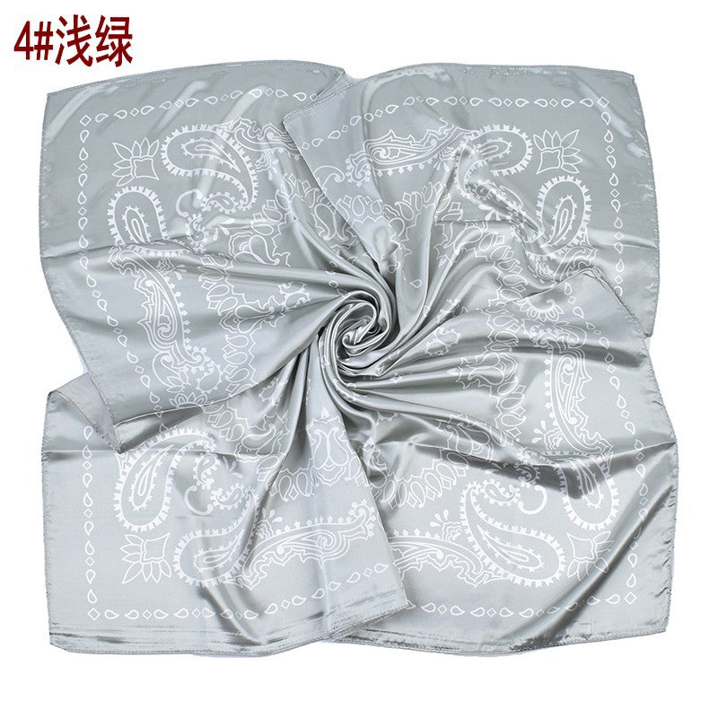New fashionable and elegant twin cashew flower small water drop pattern 90-color large square scarf headscarf scarf silk scarf