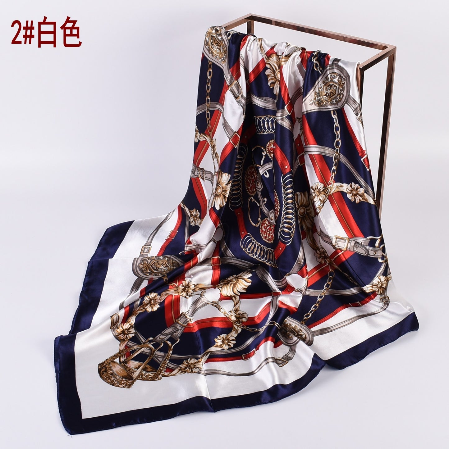 Summer new geometric simple 90 square scarves, printed fashionable square silk scarves, scarves silk scarves