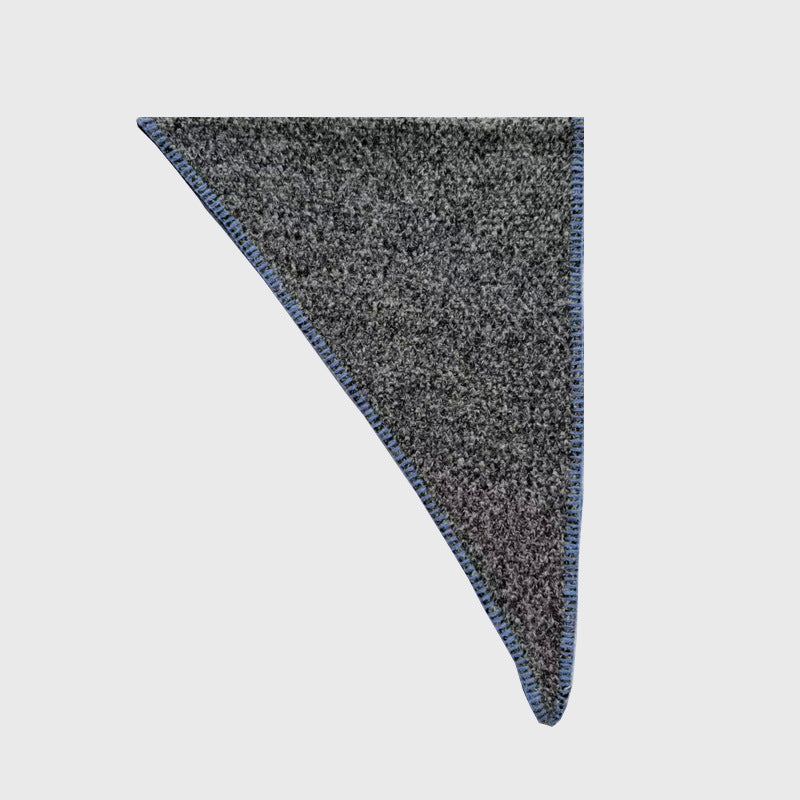 Wool blended flower-clipped knitted triangle scarf women's autumn and winter retro edge-locked warm wool small scarf scarf