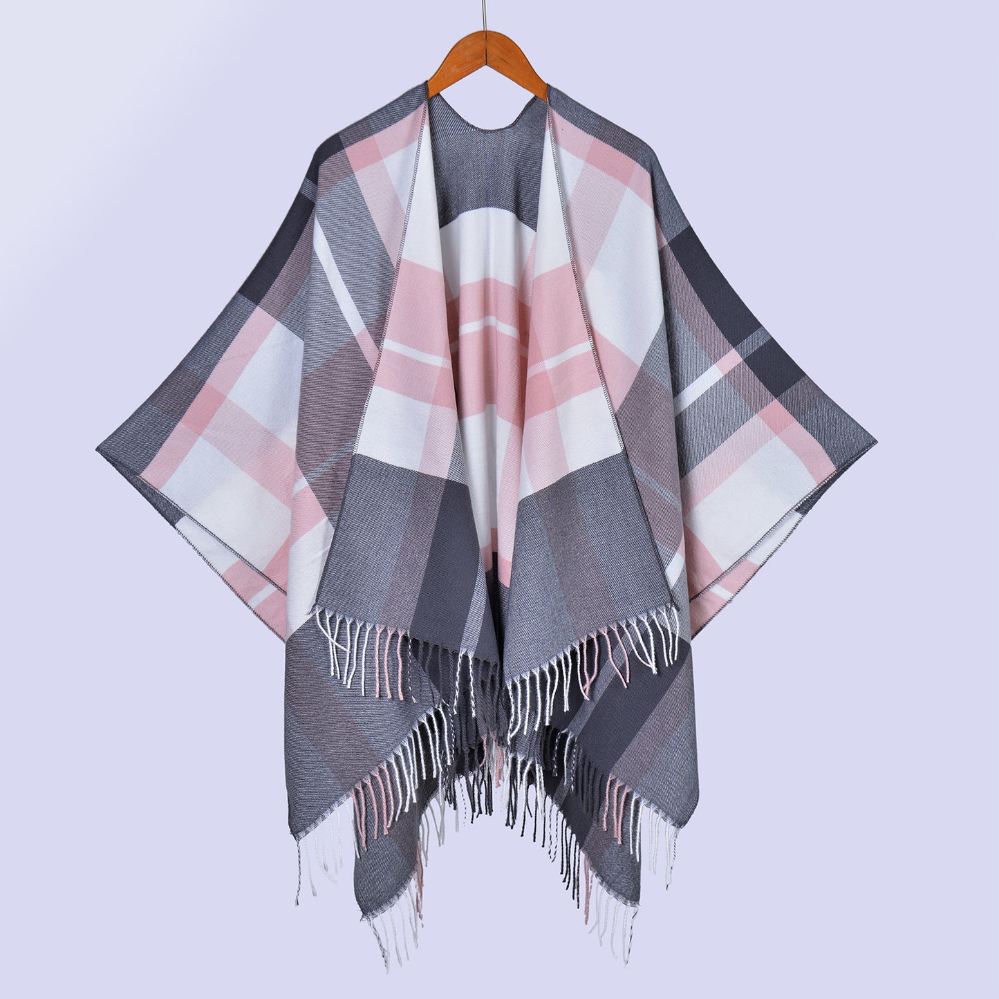 plaid fringed shawl men's and women's autumn and winter classic split-ended large shawl cape hot-selling