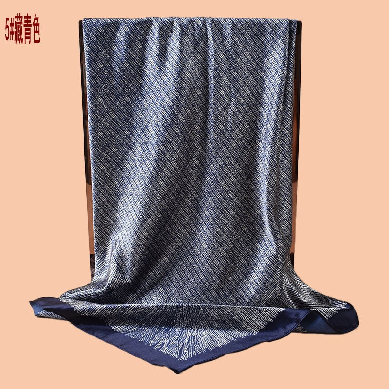 New 90cm-color geometric dot distribution printed square scarf with sunscreen bag head silk scarf decorative scarf