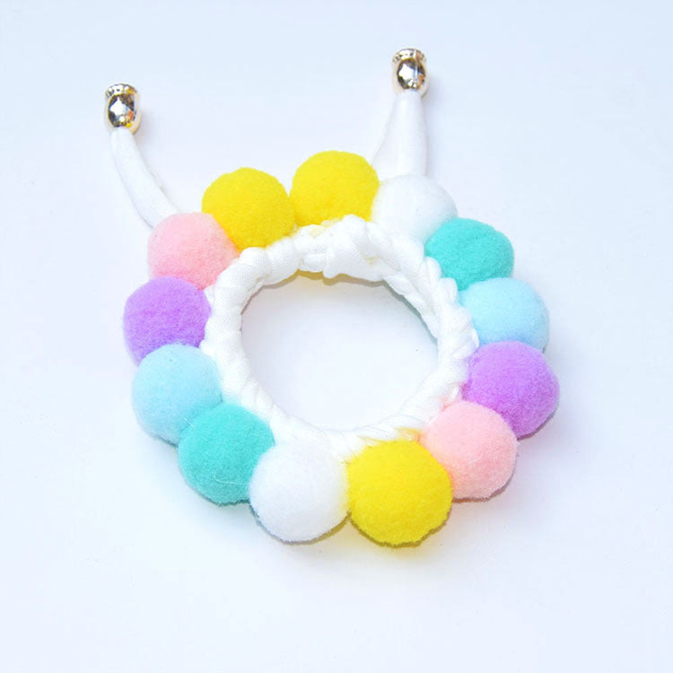 Popular pet supplies hand-woven hairball adjustable Christmas cat dog scarf pet collar