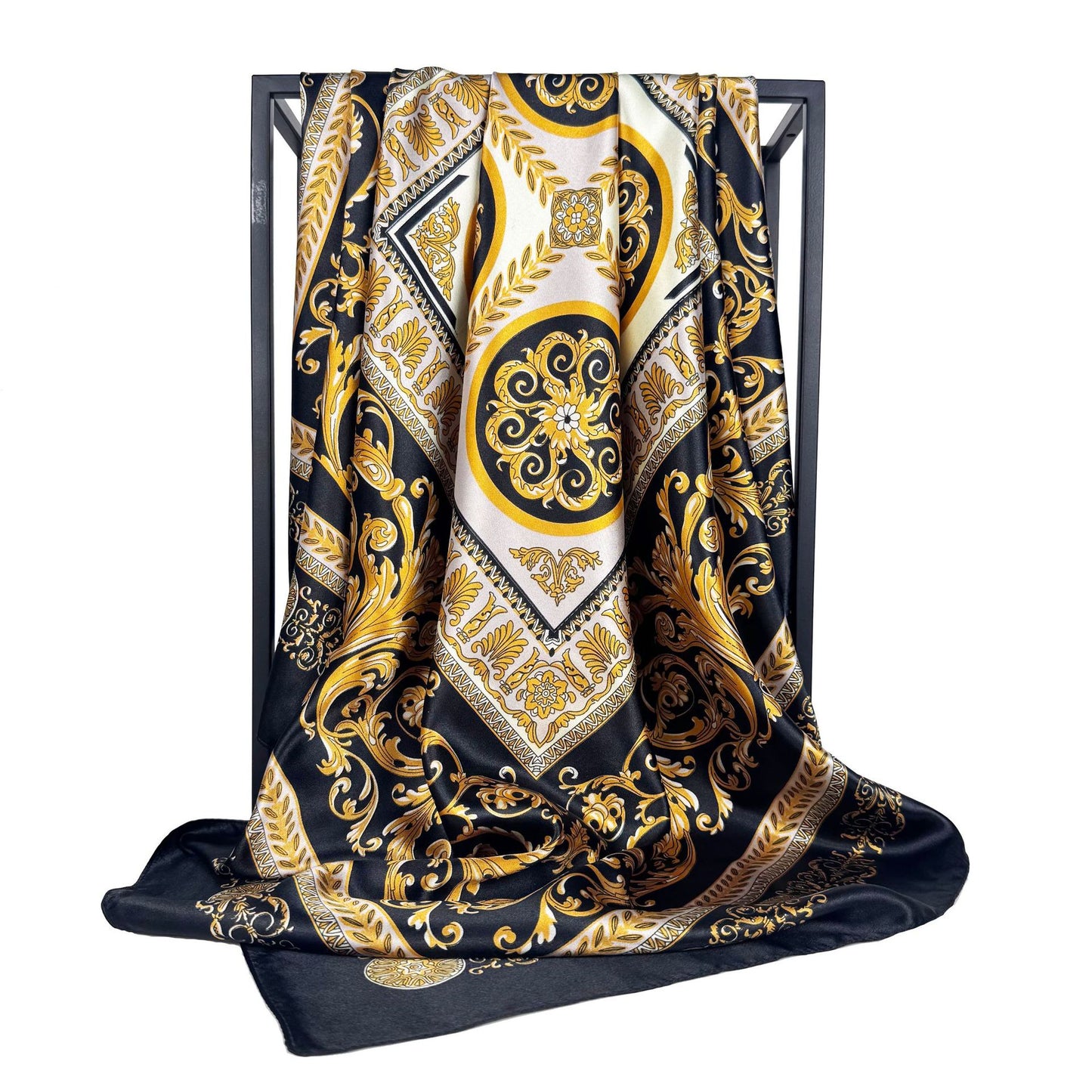 simple and elegant large polka dot printed silk scarf 90cm large square scarf, women's headscarf, yarn scarf.