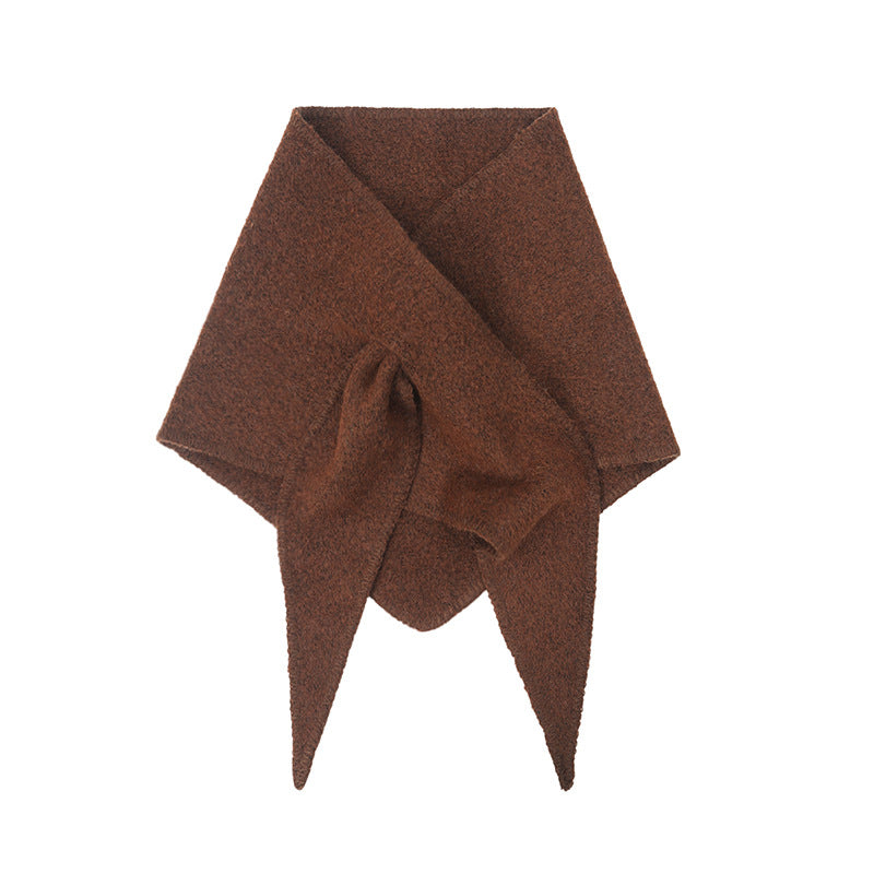 2025 new autumn and winter Korean version wool knitted triangle scarf shawl scarf