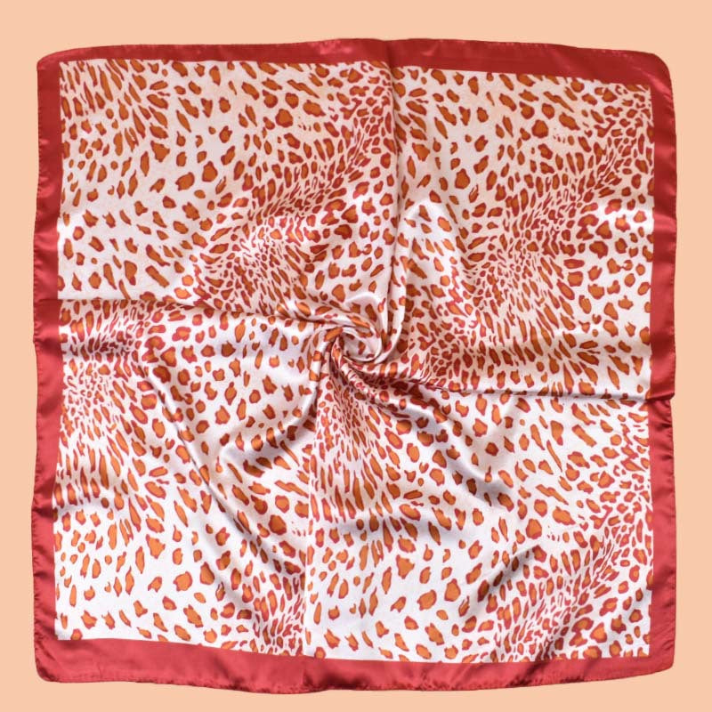 2025 New 90cm-color Cub Leopard Print Versatile Printed Square Scarf with Sunscreen, Bag Head Silk Scarf Decoration, Scarf