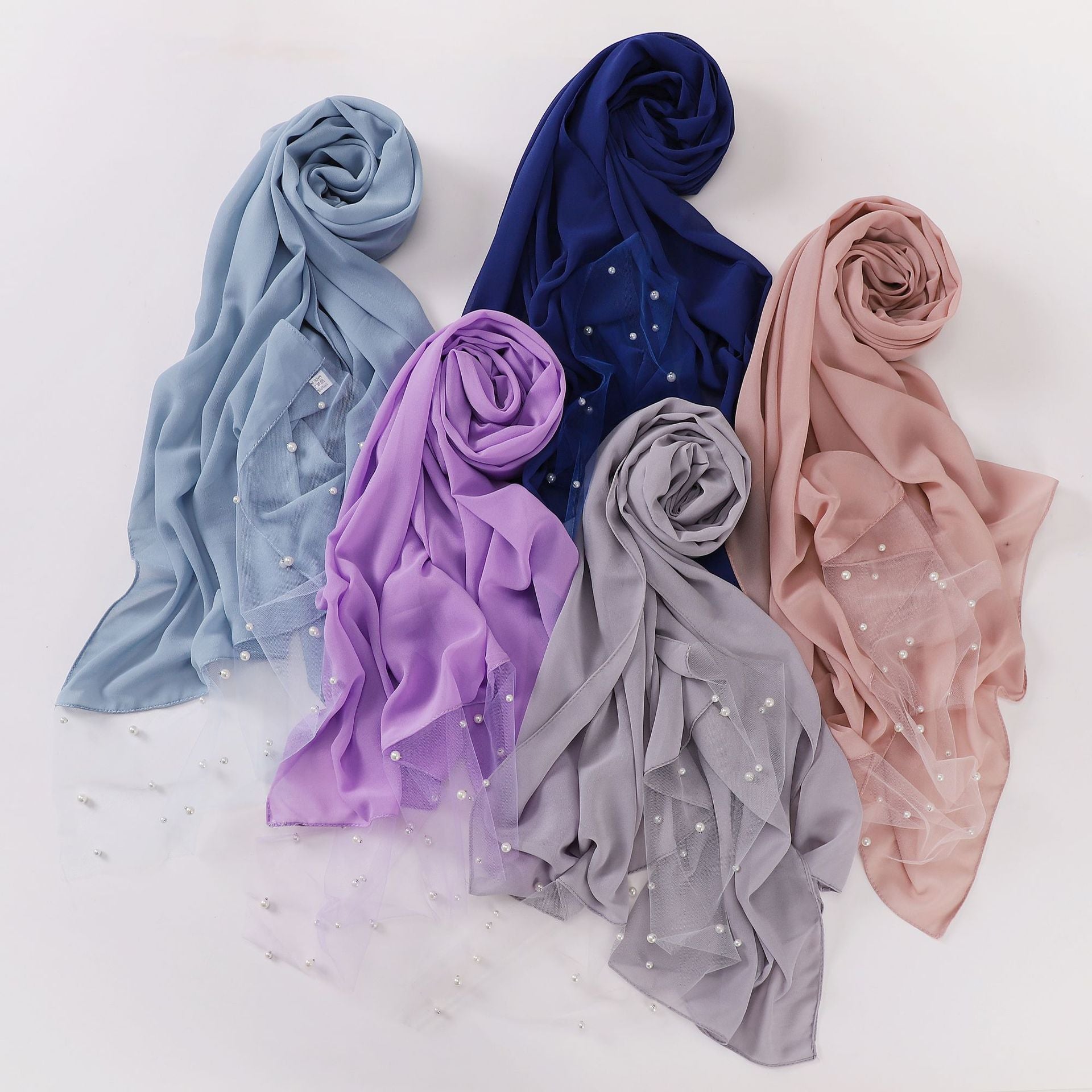 Pearl Chiffon Lace Edge Square Scarf Middle East Africa Headscarf Malaysia Indonesia Hijab