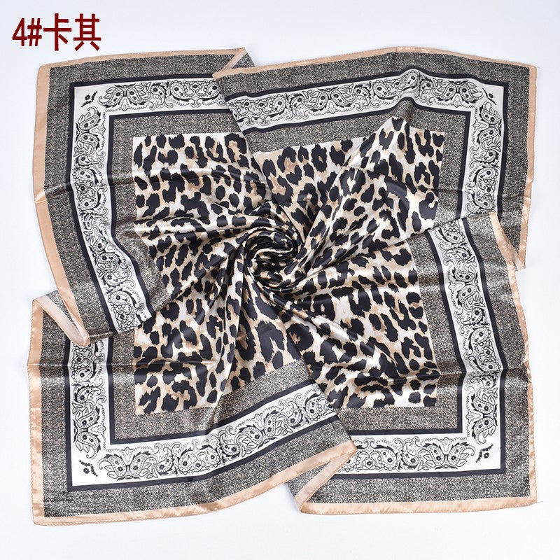 Fashion leopard print cashew pattern print 90 satin large square scarf, headscarf, scarf