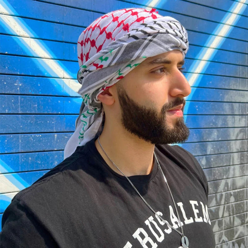 Dubai UAE Qatar Middle East Print Headscarf Jacquard Tactical Headscarf Arab Men's Headscarf Women's Head