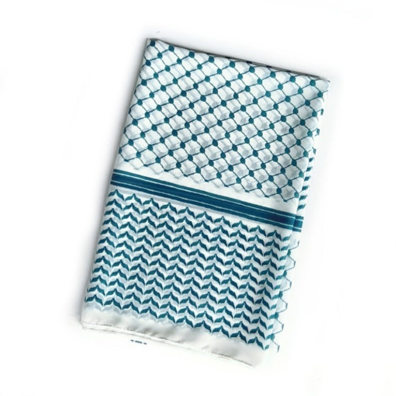 Cross-border New Chiffon Printed Plaid Headscarf Dubai Palestine Turkey Middle East Headscarf Arabian Scarf