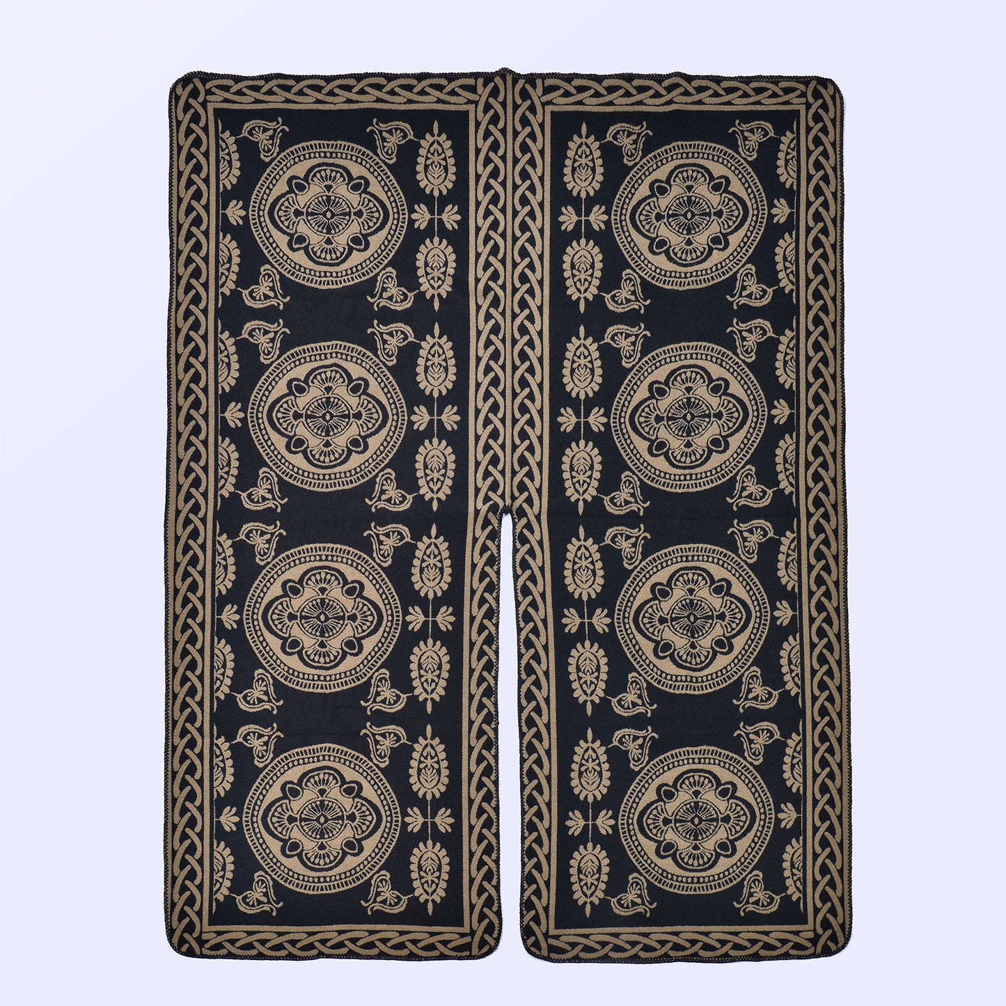 New women's scarves and shawls on European and American streets, thickened imitation cashmere jacquard split warm cape in autumn and winter