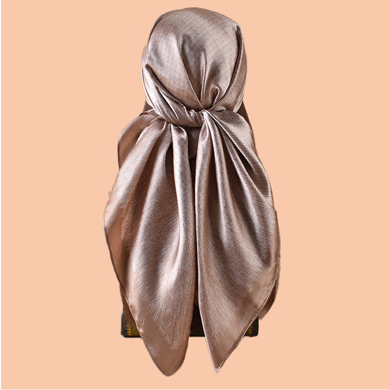 New 90cm-color geometric dot distribution printed square scarf with sunscreen bag head silk scarf decorative scarf