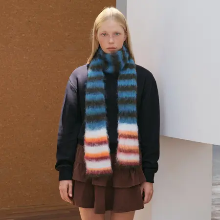 Striped Knit Scarf Shawl – 180 × 12 cm detail
