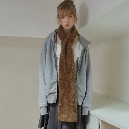 Women's 25% Wool Blend Knit Scarf Shawl – 160 × 18 cm detail
