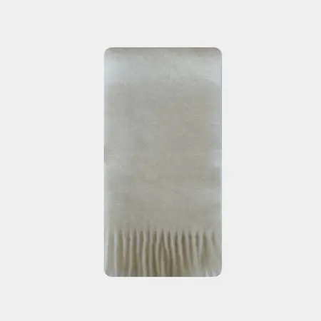 Women's 57% Wool Blend Solid Color Fringed Scarf Shawl – 220 × 26 cm detail