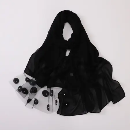 Chiffon Floral Polka Dot Hijab detail