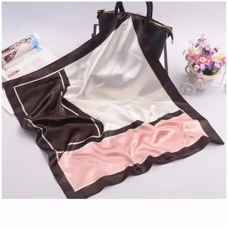 Women's Silk Scarf Shawl – 60 × 60 cm detail