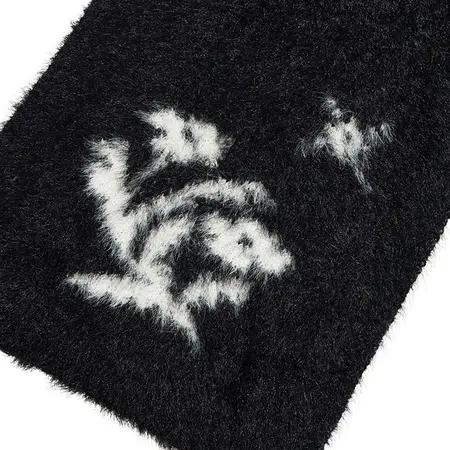 Colorblock Floral Knit Scarf Shawl – 180 × 18 cm detail