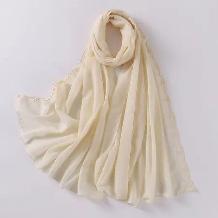 Chiffon Embroidered Hijab detail