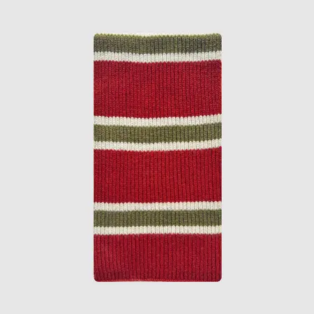 Women's 100% Wool Striped Knit Scarf Shawl – 160 × 20 cm detail