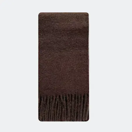 Women's 25% Wool Blend Solid Color Brushed Fringed Scarf Shawl – 220 × 26 cm detail