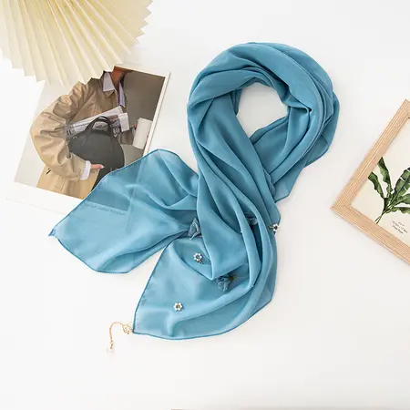 Chiffon Floral Headscarf – 80 × 180cm detail
