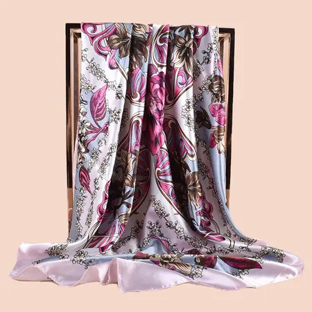 Silk Scarf Shawl – 90 × 90 cm detail