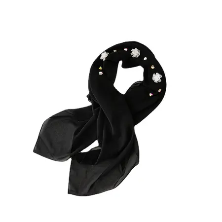 Chiffon Floral Headscarf – 80 × 180cm detail