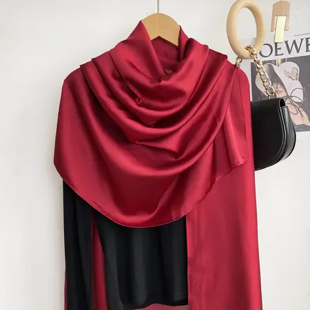 Silk Solid Color Headscarf – 90 × 180cm