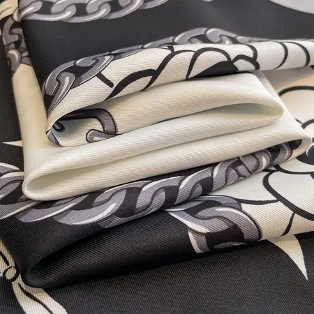Silk Floral Scarf Shawl – 90 × 90 cm detail