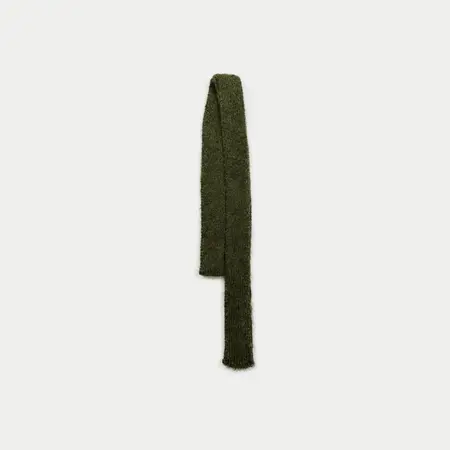 Wool Blend Solid Color Lightweight Narrow Scarf Shawl – 180 × 5 cm detail