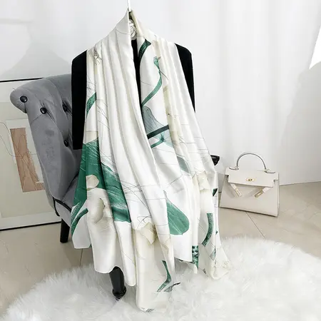 Silk Scarf Shawl detail
