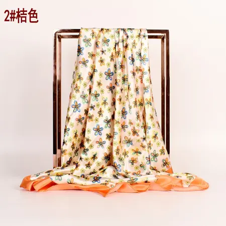 Women's Floral Printed Vintage Scarf Shawl – 90 × 90 cm detail
