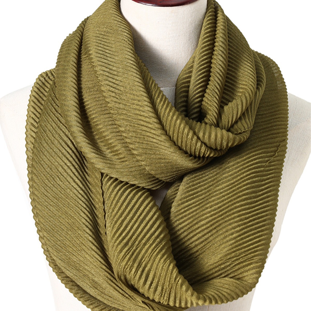 Striped Pleated Hijab