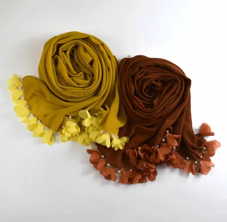Chiffon Floral Hijab detail