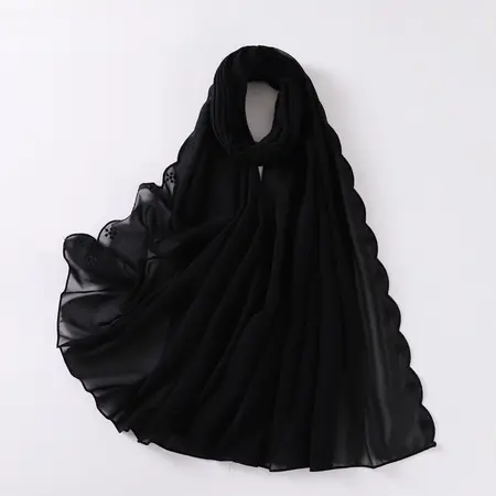 Chiffon Embroidered Hijab detail