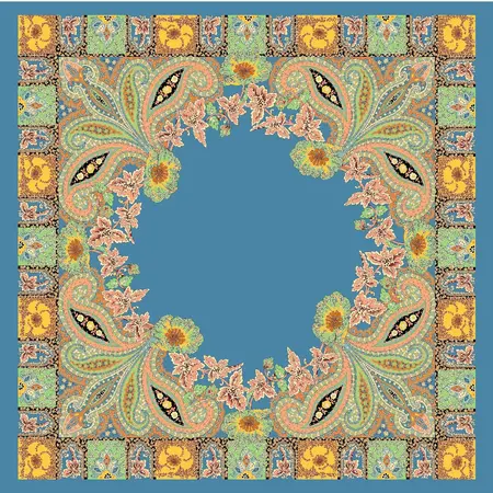 Silk Scarf Shawl – 90 × 90 cm