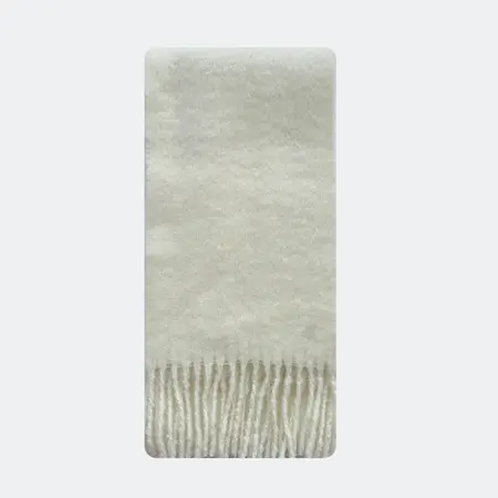 Women's 25% Wool Blend Solid Color Brushed Fringed Scarf Shawl – 220 × 26 cm detail