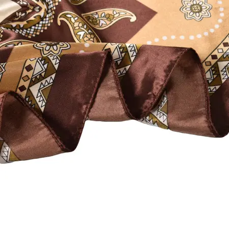 Silk Floral Paisley Vintage Scarf Shawl – 90 × 90 cm detail