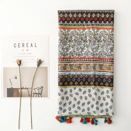 Geometric Fringed Scarf Shawl – 180 × 88 cm detail