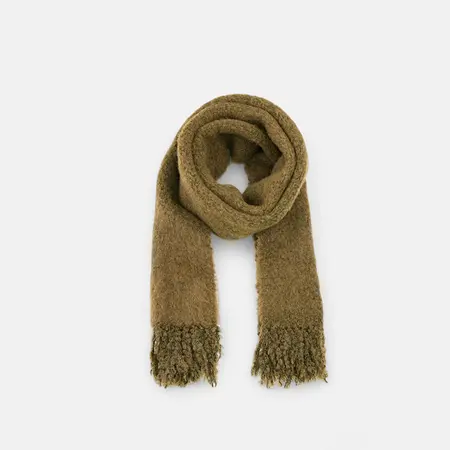 Women's Wool Blend Solid Color Knit Scarf Shawl – 210 × 24 cm detail