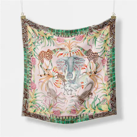 Silk Scarf Shawl – 90 × 90 cm detail