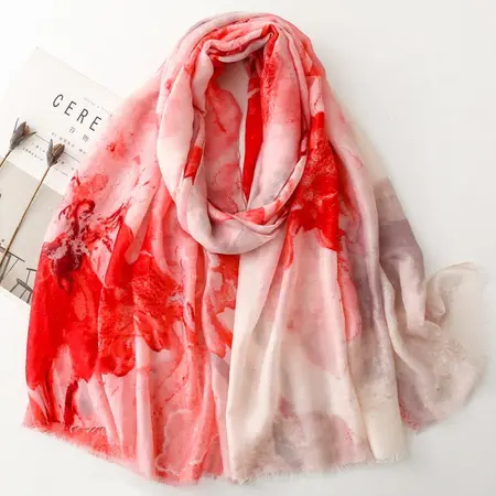 Silk Lightweight Scarf Shawl – 180 × 88 cm detail
